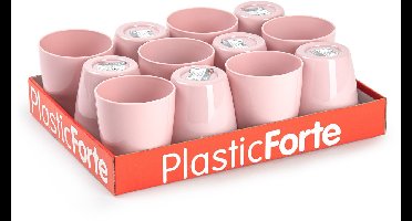 Plasticforte Drinkglazen - 48x - roze - kunststof - 400 ml - herbruikbaar - sapglazen - waterglazen