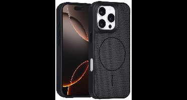 TUNIQ Back cover voor iPhone 16 Pro - MagSafe - Carbon Fiber - Antishock - Zwart