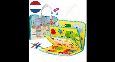 MontiPlay® Montessori Speelgoed - Sensorisch Speelgoed - Busy Board - Montessori Activiteitenboek - Educatief Speelgoed - Reisspeelgoed - Activiteitenbord - Senso Motorisch Speelgoed - Speelgoed voor in de Auto