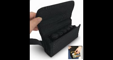 Horeca portemonnee - Horeca portefeuille - Kelnerbeurs - Horeca portemonnee met munthouder - Taxi portemonnee - Biljethouder - Koopmansbeurs - Sterk nylon materiaal - INCLUSIEF 5-GAATS MUNTHOUDER - Zwart - Sale - Outlet - Horeca -Restaurant