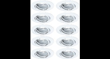 Inbouwlamp Base Basisset zwenkbaar rond 90mm 20° GU10 max. 10W 230V dimbaar Wit