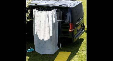 Haba - Cascata Mobiel Douchegordijn - Douchegordijn - Kamperen - Opvouwbaar - Wit - 180x70 cm