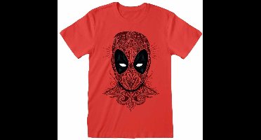 T-Shirt met Korte Mouwen Deadpool Tattoo Style Rood Uniseks - XXL