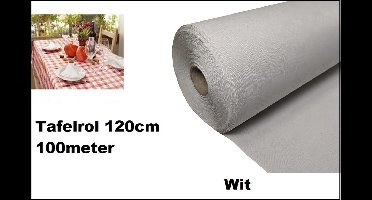Tafellaken op rol wit met relief 120cm x 100 meter papier - Tafelkleed 100 meter op 1 rol - Diner eten food restaurant