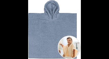 Funnies Badponcho Grey Blue 6 t/m 24 maanden - 45x45 cm - Jongens - Meisjes - Zachte Badponcho - Omslagdoek voor Kinderen - 100% Katoenen Badstof - Absorberend, Comfortabel en Makkelijk Wasbaar - Perfect na het Zwemmen of Badderen