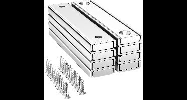 Magnetische - voor verzonken kop - set van 8 stuks - zilver