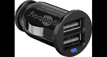 Goobay USB autolader met 2 poorten - 2,1A / zwart