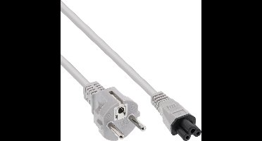 C5 (recht) - CEE 7/7 (recht) stroomkabel | 3x 0,75mm | grijs | 0,50 meter