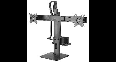 My Wall bureaustandaard voor 2 monitoren tot 27 inch en Mini PC - crossbar / full motion met veersysteem / zwart