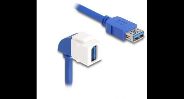 USB-A haaks (90° beneden) Keystone module - USB-A (v) | USB3.0 5 Gbps | wit | 0,20 meter