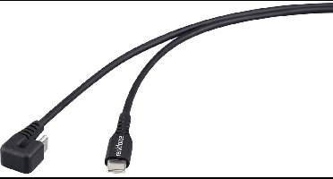 Renkforce RF-6721078 USB-kabel USB 2.0 USB-C stekker, USB-C stekker 1.00 m Zwart Stekker 180° gedraaid