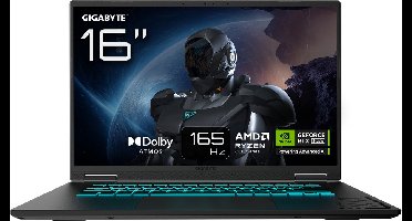 GIGABYTE GAMING A16 3WHK3EE894SH - Gaming Laptop - 16 inch - RTX 5070 - Ryzen 7 - 16GB/1TB