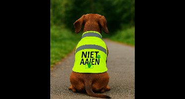 Geel honden hesje - Niet aaien (hand) - met reflectie - Medium - De gele hond, voor signalering en veiligheid.