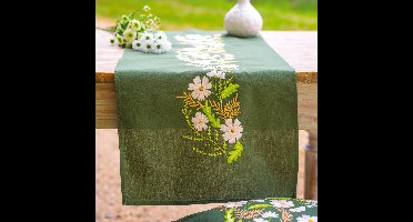 Vervaco - Loper kit - Witte bloemen - PN-0222584 - Borduren - Borduurpakket - Borduurpakket volwassenen - Borduurpakket kind