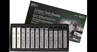 Gallery Gallery Soft Pastel Set 10 Mm X  6,5 Cm Grijs 12stuks