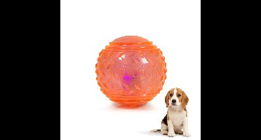 Gloria Play and run - Hondenspeelgoed - Hondenbal - Met LED licht - Oranje - Maat M - 6.35cm