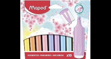 Maped tekstmarkers FLUO'PEPS pastel, 10 stuks in blister