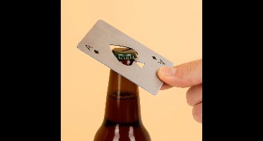 MikaMax - Schoppen Aas Flesopener - Ace of Spades - Bieropener - RVS