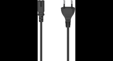 Hama Netsnoer Met Eurostekker 2-pins Stekker Dubbele Groef 5 M Zwart