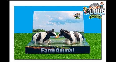 Kids Globe Liggende Koe - Zwart / Wit