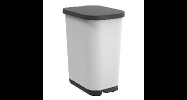 Afvalemmer met Pedaal Rotho Ribo White Wit Plastic 35 L