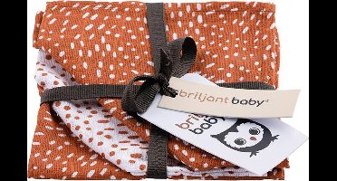 Briljant Baby - Washandjes Hydrofiel Minimal Dots (3pack) - Terra