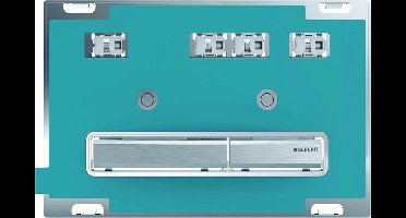 Geberit Sigma50 bedieningplaat, 2-toets spoeling frontbediening voor toilet 24.6x16.4cm klantspecifiek / chroom