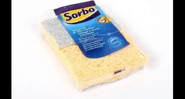 Sorbo Schuursponsjes - 6x - 11 x 7 x 4 cm - viscose - sponzen - krasvrij - schoonmaakartikelen / afwasaccessoires