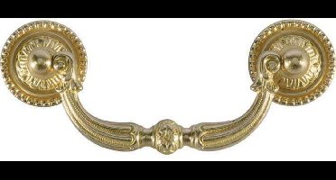 Meubelgreep Barock 96mm messing gelakt
