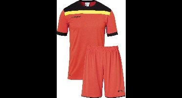 Uhlsport Sportshirt - Maat S  - Mannen - rood/oranje/zwart/geel shirt en short