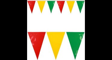 PVC mini vlaggenlijn rood/geel/groen 4 meter / 28 vlaggen BRANDVEILIG