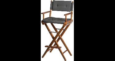 Stuurstoel Hoog Teak DeLuxe met Forza Zwarte Kussenset