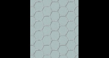 Oslo | honingraat | blauw, grijs | vliesbehang 0,53x10m