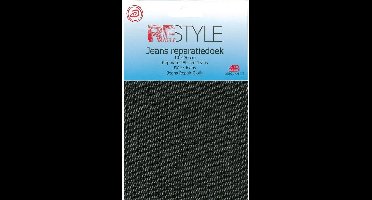Reparatiedoek Strijkbaar - Zwarte Jeans  - 10 x 30 cm