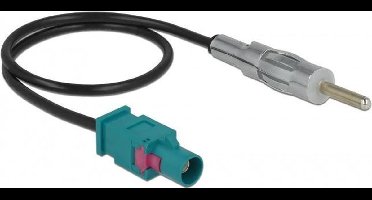 Fakra Z (m) - DIN (m) auto antenne adapter kabel - RG174 - 50 Ohm / zwart - 0,30 meter