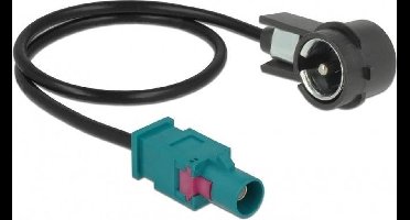 Fakra Z (m) - ISO (m) auto antenne adapter kabel - RG174 - 50 Ohm / zwart - 0,30 meter