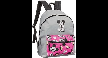 Mickey Mouse Rugzak rugtas grijs met roze