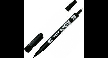 Pilot Twin Marker – Zwarte Permanent Marker – Extra Fine/Fine Tip