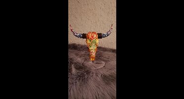 Buffelkop Handbeschilderd door Maya-Indianen.