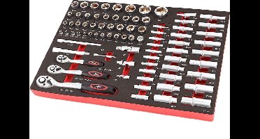 80 Delige 1/4”, 3/8" en 1/2" Doppenset Foam Inlay