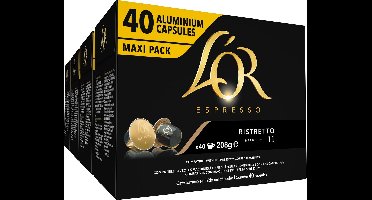 L'OR Espresso Ristretto Koffiecups - Intensiteit 11/12 - 4 x 40 capsules