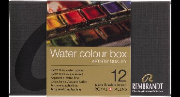 Rembrandt Aquarelverf metalen set | 12 napjes + penseel
