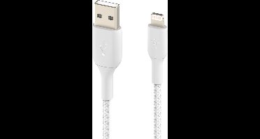 Belkin Braided iPhone Lightning naar USB kabel - 15cm - wit