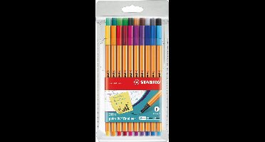 STABILO Point 88 - Premium Fineliner 0,4 mm - Etui Met 20 Verschillende Kleuren