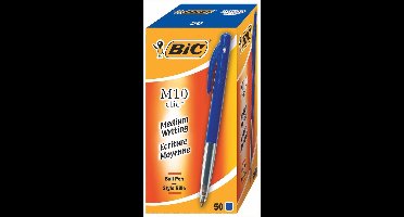 BIC M10 Balpen Clic - Blauw - Medium punt (1.0 mm) - Doos 50 stuks