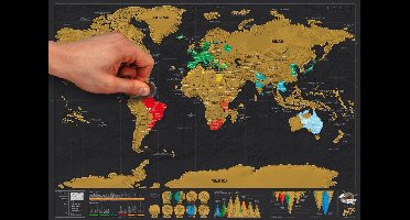 Luckies Kras Wereldkaart - Scratch Map Deluxe - Reiseditie
