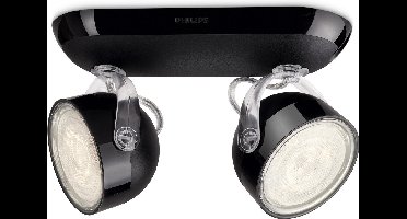 Philips myLiving Dyna - Plafondlamp - 2 Spots - LED - Zwart