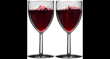 Rosti Mepal Wijnglazen - 2x - kunststof - 300 ml - 8 x 16 cm - outdoor/camping