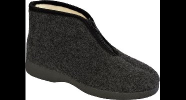 Pantoffel Wol Gevoerd Met Rits art. 224-L - Zwart 6 - 43