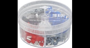 Knipex 97 99 908 Assortiment dubbele adereindhulzen 0.75 mm², 1 mm², 1.5 mm², 2.5 mm² Deels geïsoleerd Grijs, Rood, Zwa